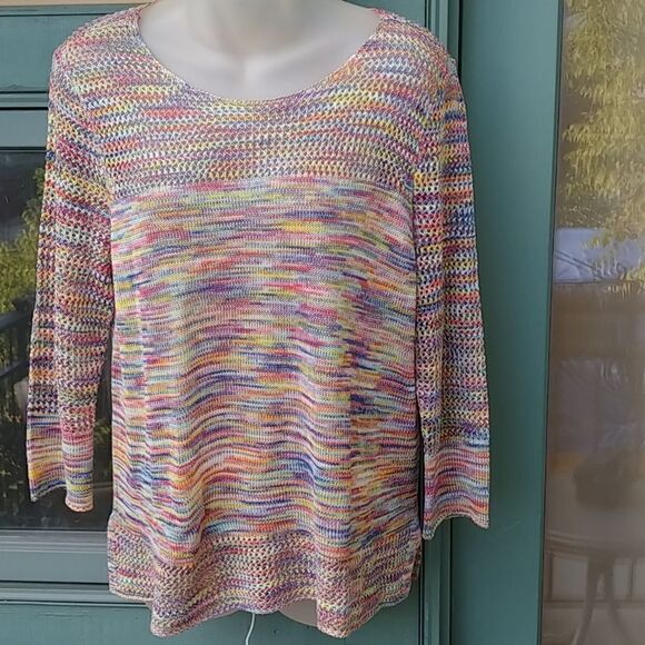 JohnPaulRichard Colorful Crochet Sweater - Picture 1 of 8